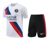 PSG Soccer Jersey + Short Replica White 2023/24 Mens