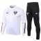 2020/21 Sao Paulo FC White Half Zip Mens Soccer Training Suit(SweatJersey + Pants)