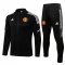 Manchester United Soccer Training Suit Jacket + Pants Black - White Mens 2021/22
