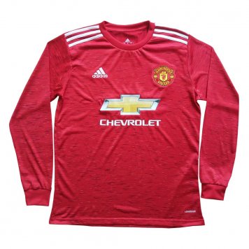 2020/21 Manchester United Home Red LS Mens Soccer Jersey Replica