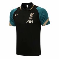 Liverpool Soccer Polo Jersey Black GB Mens 2021/22