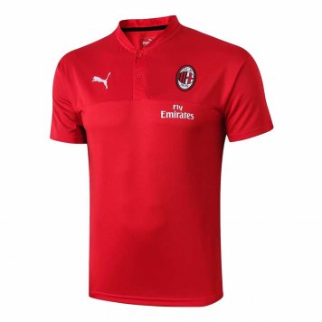 2019/20 AC Milan Red Mens Soccer Polo Jersey
