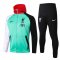 2020/21 Liverpool Green Mens Hoodie Soccer Training Suit(Jacket + Pants)
