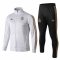 2019/20 Real Madrid High Neck White Mens Soccer Training Suit(Jacket + Pants)
