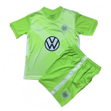 2020/21 VfL Wolfsburg Home Kids Soccer Kit(Jersey+Shorts)