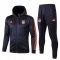 2019/20 Bayern Munich Hoodie Blue Mens Soccer Training Suit(Jacket + Pants)