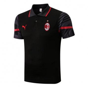 AC Milan Soccer Polo Jersey Replica Black Mens 2022/23