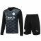 2020/21 Manchester City Goalkeeper Black Long Sleeve Mens Soccer Jersey Replica + Shorts Set