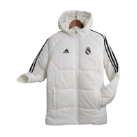 Real Madrid Cotton Winter Soccer Jacket White 2023/24 Mens