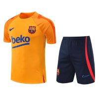 Barcelona Orange Soccer Jersey + Short Replica Mens 2022/23