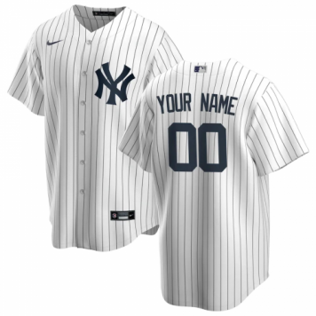 New York Yankees 2020 Home White Navy Replica Custom Jersey Mens