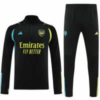 Arsenal Soccer Sweatshirt + Pants Replica Black Zipper 2023/24 Mens