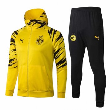 2020/21 Borussia Dortmund Hoodie Yellow Soccer Training Suit (Jacket + Pants) Mens [2020127924]