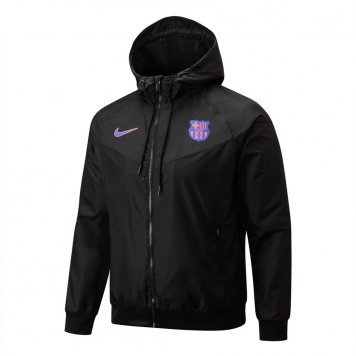 Barcelona All Weather Windrunner Soccer Jacket Black Mens 2022/23