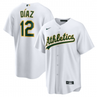 Oakland Athletics Home Replica Player Jersey White 2023/24 Mens (Aledmys Diaz #12)