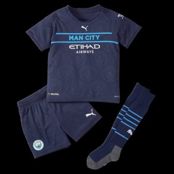 Manchester City Soccer Jersey+Short+Socks Replica Third Youth 2021/22