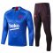 2019/20 Barcelona Half Zip Blue Stripe Mens Soccer Training Suit(Jacket + Pants)