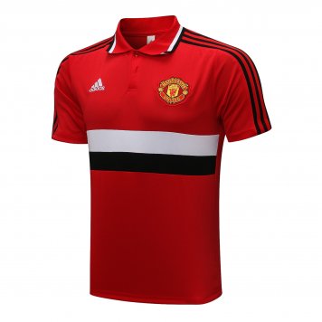 Manchester United Soccer Polo Jersey Red - White Men's 2021/22