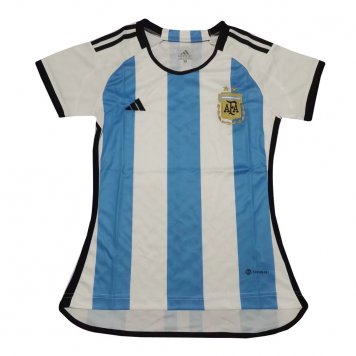 Argentina World Cup Home Soccer Jersey Replica Womens 2022