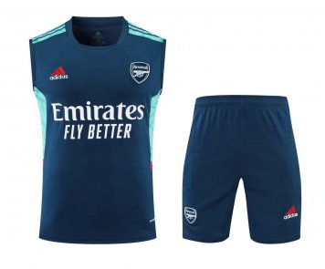 Arsenal Soccer Training Suit Singlet + Short Aqua Mens 2022/23