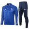 2020/21 Cruzeiro Blue Half Zip Mens Soccer Training Suit(SweatJersey + Pants)