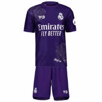 Real Madrid Soccer Jersey + Short Replica Y-3 Fourth Purple 2023/24 Youth