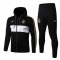 2019/20 Real Madrid Hoodie Black Mens Soccer Training Suit(Jacket + Pants)