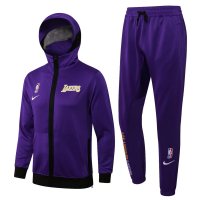 LA Lakers Soccer Training Suit Jacket + Pants Hoodie Purple Mens 2021/22