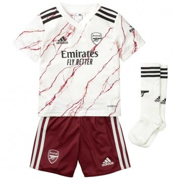 2020/21 Arsenal Away White Kids Soccer Kit(Jersey+Short+Socks)