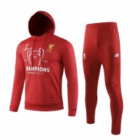 2019/20 Liverpool Hoodie Champions Red Mens Soccer Training Suit(SweatJersey + Pants)