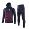 2019/20 Barcelona Hoodie Navy&Square Mens Soccer Training Suit(Jacket + Pants)