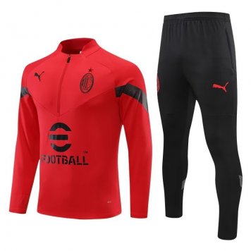 AC Milan Soccer Training Suit Replica Red 2022/23 Mens