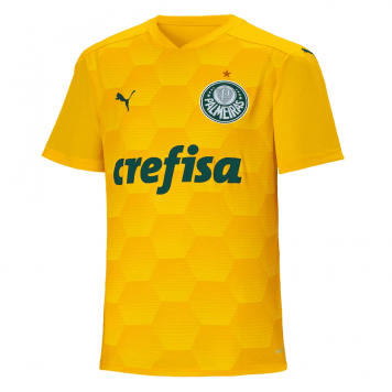 2020/21 SE Palmeiras Goalkeeper Yellow Mens Soccer Jersey Replica