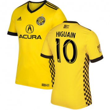 2017 Columbus Crew Home Yellow Soccer Jersey Replica Higuain #10