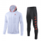 2019/20 PSG X Jordan Hoodie White Mens Soccer Training Suit(Jacket + Pants)