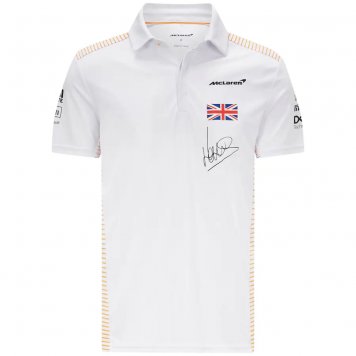 McLaren Lando Norris F1 Team Polo Jersey White Mens 2021