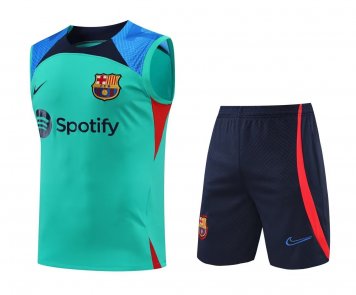 Barcelona Soccer Singlet + Short Replica Green 2022/23 Mens