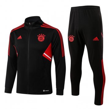 Bayern Munich Soccer Training Suit Jacket + Pants Black 2022/23 Mens