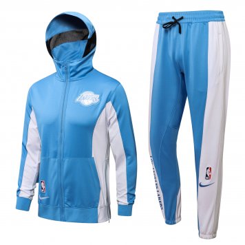 LA Lakers Soccer Training Suit Jacket + Pants Hoodie Blue Mens 2021/22