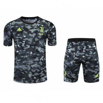 2021/22 Juventus Black Soccer Training Suit (Jersey + Short) Mens