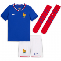 France Soccer Whole Kit Jersey + Short + Socks Replica Home Euro 2024 Youth