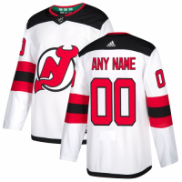 New Jersey Devils White Away Custom Practice Jersey Mens