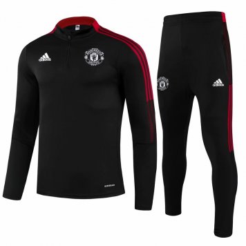 Manchester United Black - Red Soccer Training Suit Mens 2021/22