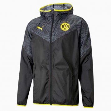 2021/22 Borussia Dortmund Black All Weather Windrunner Jacket Mens