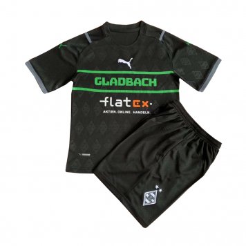 2021/22 VfL Borussia Monchengladbach Black Soccer Jersey Replica + Short Kids