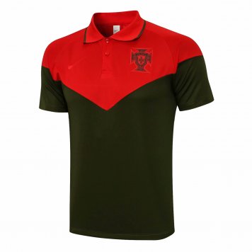 2021/22 Portugal Red - Green Soccer Polo Jersey Mens