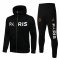 2021/22 PSG x Jordan Hoodie Black III Soccer Training Suit(Jacket + Pants) Mens