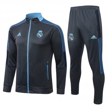 Real Madrid Soccer Training Suit Jacket + Pants Grey Mens 2021/22 ...