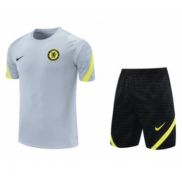 Chelsea Grey Soccer Training Suit Jerseys + Short Mens 2021/22 [20210815034]
