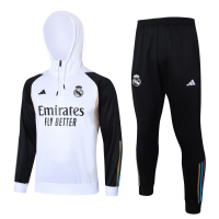 Real Madrid Soccer Training Suit Replica White 2023/24 Mens (Hoodie)